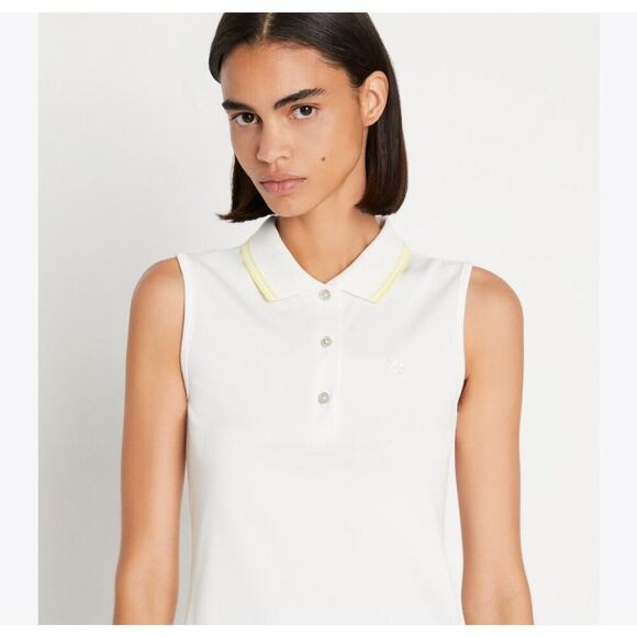 Tory Sport Tops - Tory Sport TECH PIQUÉ SLEEVELESS POLO White Sz XL